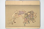 Kyōsai’s Pictures of One Hundred Demons (Kyōsai hyakki gadan) 暁斎百鬼画談, Kawanabe Kyōsai 河鍋暁斎 (Japanese, 1831–1889), Woodblock printed book (orihon, accordion-style); ink and color on paper, Japan