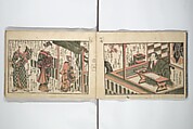 Love Poses in the Narabi Hills (Nure sugata narabi no oka)  濡姿雙の岡, Okumura Masanobu 奥村政信 (Japanese, 1686–1764), Set of three woodblock printed books; ink and color on paper, Japan