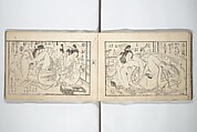 Love Poses in the Narabi Hills (Nure sugata narabi no oka)  濡姿雙の岡, Okumura Masanobu 奥村政信 (Japanese, 1686–1764), Set of three woodblock printed books; ink and color on paper, Japan