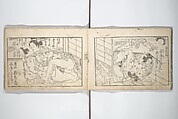 Love Poses in the Narabi Hills (Nure sugata narabi no oka)  濡姿雙の岡, Okumura Masanobu 奥村政信 (Japanese, 1686–1764), Set of three woodblock printed books; ink and color on paper, Japan