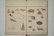 How to Draw Birds, Insects and Fish Simply (Chōjū ryakugashiki) 鳥獣略画式, Kuwagata Keisai 鍬形蕙斎 (Japanese, 1764–1824), Woodblock printed book; ink and color on paper, Japan
