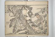 Pictures by Famous Artists (Meika gafu) 名家画譜, Yosa Buson 与謝蕪村 (Japanese, 1716–1783)  , and others, Set of two woodblock printed books; ink and color on paper, Japan