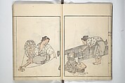 Sketchbook of One Hundred Women (Manga hyakujo) 漫画百女, Aikawa Minwa 合川珉和 (Japanese, active 1806–1821), Woodblock printed book; ink and color on paper, Japan