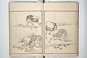 Sketchbook of One Hundred Women (Manga hyakujo) 漫画百女, Aikawa Minwa 合川珉和 (Japanese, active 1806–1821), Woodblock printed book; ink and color on paper, Japan