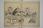 The Nantei Picture Album, Supplementary Volume (Nantei gafu kōhen)  楠亭画譜後篇, Nishimura Nantei 西村 楠亭 (Japanese, 1775–1834), Set of three woodblock printed books; ink on paper and ink and color on paper (vol. "kan"), Japan