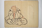 A Picture Book of Practice Sketches (Keiko ehon) 稽古絵本, Rinsai Ōkubo 林斎大久保 (Japanese, 19th century), Bound volume of drawings; ink and color on paper, Japan