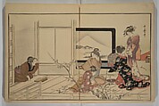 Men’s Stomping Dances (Otoko tōka) 男踏歌, Chōbunsai Eishi 鳥文斎栄之 (Japanese, 1756–1829), Woodblock printed book; ink and color on paper, Japan