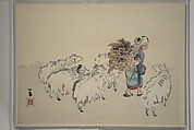 Seihō Album of the Twelve Signs of the Zodiac (Seihō jūnishi jō) 栖鳳画伯筆十二支帖, Takeuchi Seihō 竹内栖鳳 (Japanese, 1864–1942), Woodblock printed book (orihon, accordion-style); ink, color and metallic pigments on paper, Japan