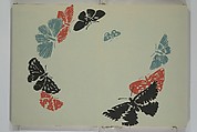 A Thousand Butterflies (Chō senshu)  蝶千種, Kamisaka Sekka 神阪雪佳 (Japanese, 1866–1942), Set of two woodblock printed books (orihon, accordion-style); ink and color on paper, Japan
