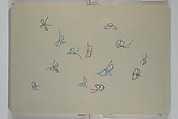 A Thousand Butterflies (Chō senshu)  蝶千種, Kamisaka Sekka 神阪雪佳 (Japanese, 1866–1942), Set of two woodblock printed books (orihon, accordion-style); ink and color on paper, Japan