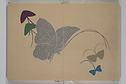 A Thousand Butterflies (Chō senshu)  蝶千種, Kamisaka Sekka 神阪雪佳 (Japanese, 1866–1942), Set of two woodblock printed books (orihon, accordion-style); ink and color on paper, Japan