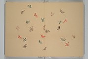 A Thousand Butterflies (Chō senshu)  蝶千種, Kamisaka Sekka 神阪雪佳 (Japanese, 1866–1942), Set of two woodblock printed books (orihon, accordion-style); ink and color on paper, Japan