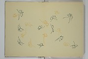 A Thousand Butterflies (Chō senshu)  蝶千種, Kamisaka Sekka 神阪雪佳 (Japanese, 1866–1942), Set of two woodblock printed books (orihon, accordion-style); ink and color on paper, Japan