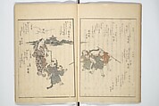 Collection of Famous Kyōka Poems Selected by Shakuyakutei ( Meisū kyōkashu) 名数狂歌集, Yanagawa Shigenobu 柳川重信 (Japanese, 1787–1832), Set of three woodblock printed books; ink and color on paper, Japan