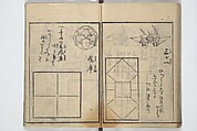 A Thousand Cranes and How to Fold Them (Senbazuru orikata) 千羽鶴折形; 秘伝千羽鶴折形, Attributed to Shimokōbe Shūsui 下河辺 拾水 (Japanese, died 1797), Woodblock printed book; ink on paper, Japan