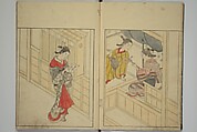 Picture Book of the Evergreens (Ehon tokiwagusa) 繪本常盤草, Nishikawa Sukenobu 西川祐信 (Japanese, 1671–1750), Woodblock printed book; ink and hand-coloring on paper, Japan
