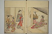 Picture Book of the Evergreens (Ehon tokiwagusa) 繪本常盤草, Nishikawa Sukenobu 西川祐信 (Japanese, 1671–1750), Woodblock printed book; ink and hand-coloring on paper, Japan