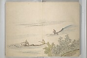 Taiga Hall Painting Album (Taigadō gafu), Illustrations by Ike no Taiga (Japanese, 1723–1776), Woodblock printed book (orihon, accordion-style); ink and color on paper, Japan