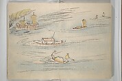 Taiga Hall Painting Album (Taigadō gafu), Illustrations by Ike no Taiga (Japanese, 1723–1776), Woodblock printed book (orihon, accordion-style); ink and color on paper, Japan