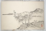 Untitled Picture Album of
 Fifteen Ink Paintings 對山先生山水画譜(たいざん せんせい さんすいがふ), Hine Taizan 日根對山 (Japanese, 1813–1869), Accordion album; ink on paper, Japan