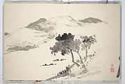 Untitled Picture Album of
 Fifteen Ink Paintings 對山先生山水画譜(たいざん せんせい さんすいがふ), Hine Taizan 日根對山 (Japanese, 1813–1869), Accordion album; ink on paper, Japan