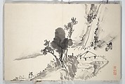 Untitled Picture Album of
 Fifteen Ink Paintings 對山先生山水画譜(たいざん せんせい さんすいがふ), Hine Taizan 日根對山 (Japanese, 1813–1869), Accordion album; ink on paper, Japan
