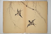 Untitled Album of Seventeen Sketches of Birds, Fowers and Landscapes, Shōfusai Tōsen 東泉? (Japanese, active second half of the 19th century), Woodblock printed book; ink and color on paper, Japan