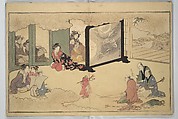 The Young God Ebisu (Waka ebisu) 和歌夷, Kitagawa Utamaro 喜多川歌麿 (Japanese, ca. 1754–1806), Woodblock printed book; ink, color, and brass dust on paper, Japan