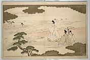 Moon-Mad Monk (Kyōgetsubō) 狂月坊, Kitagawa Utamaro 喜多川歌麿 (Japanese, ca. 1754–1806), Woodblock printed book; ink, color, and brass dust on paper, Japan