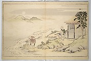 Moon-Mad Monk (Kyōgetsubō) 狂月坊, Kitagawa Utamaro 喜多川歌麿 (Japanese, ca. 1754–1806), Woodblock printed book; ink, color, and brass dust on paper, Japan