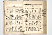 Handbook of Fashionable Cuisine for the Epicures of Edo (Edo ryūkō ryōri tsū taizen) 江戸流行料理通大全; 料理通初編&二編, Kuwagata Keisai 鍬形蕙斎 (Japanese, 1764–1824), Woodblock printed book; ink on paper, Japan