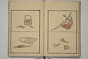 Vol. 1 of 5, Various Pictures by Keisai (Keisai soga) 蕙斎麁画; 讃科画圖蕙齋麁画(さんか がず けいさい そうが), Kuwagata Keisai 鍬形蕙斎 (Japanese, 1764–1824), Woodblock printed book; ink and color on paper, Japan