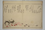 Gifts of the Ebb Tide (The Shell Book) (Shiohi no tsuto) 潮干のつと(都登), Kitagawa Utamaro 喜多川歌麿 (Japanese, ca. 1754–1806), Woodblock printed book (orihon, accordion-style); ink, color, mica, and gold-leaf on paper, Japan