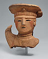Haniwa (Clay Sculpture) of a Female Shrine Attendant, Earthenware with traces of color, Japan