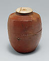 Tea Caddy (Chaire), Stoneware with natural ash glaze (Bizen ware), Japan