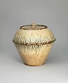 Freshwater jar (Mizusashi), Stoneware with iron oxide and underglaze cobalt-blue decoration (Ko-Kiyomizu ware), Japan