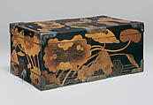 Sutra Box (Kyōbako) with Lotus Pond, Lacquered wood with gold togidashimaki-e, hiramaki-e, and e-nashiji (“pear-skin picture”), Japan