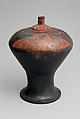Sake Vessel (Heishi) with Butterflies, Wood with black and red lacquer; gold leaf application, Japan
