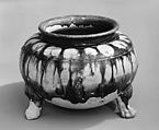 Tripod incense burner, Earthenware with three color (sancai) glaze, China