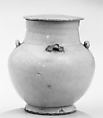 Covered jar with four lugs, Porcelain with crackled glaze (Jingdezhen Qingbai ware), China