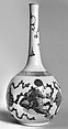Long neck bottle with lions, Porcelain painted in underglaze cobalt blue (Jingdezhen ware), China