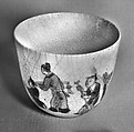 Cup with story of Li Bai and poem, Soft-paste porcelain painted in underglaze cobalt blue (Jingdezhen ware), China