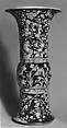 Vase with birds and flowers, Porcelain painted in polychrome enamels over a black ground (Jingdezhen ware, famille noire), China