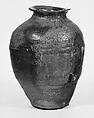 Storage Jar, Stoneware with natural ash glaze (Tanba ware), Japan