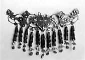 Central Ornament, Gold, silver, pearls, glass beads, China