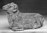 Three sheep, Earthenware with green glaze, China