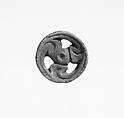 Pulley-Shaped Earrings, Earthenware, Japan