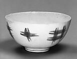 Sake Cup with Pattern Resembling Ikat-Dyed Fabric (Kasuri), Porcelain with cobalt blue under transparent glaze (Hizen ware, Arita type), Japan