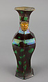 Hexagonal vase with lion-head handles, Biscuit with polychrome enamels (Jingdezhen ware), China