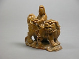 Manjusri riding a lion, Soapstone, China